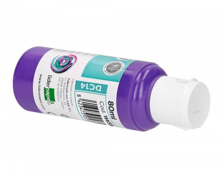 Pintura acrilica liderpapel bote de 80 ml violeta