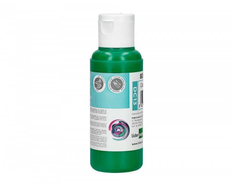 Pintura acrilica liderpapel bote de 80 ml verde oscuro