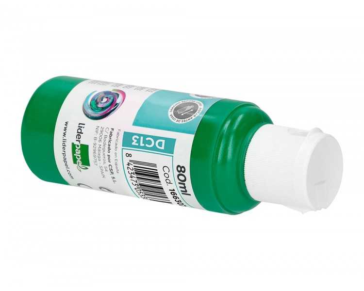 Pintura acrilica liderpapel bote de 80 ml verde oscuro