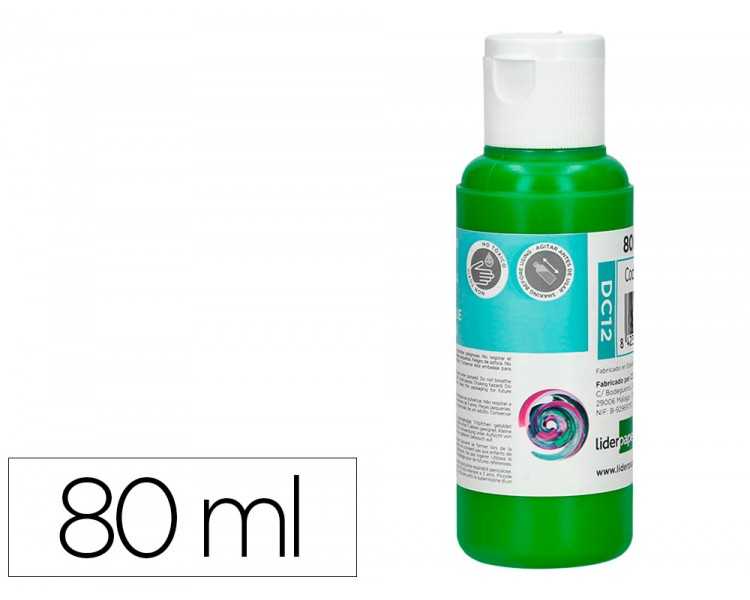 Pintura acrilica liderpapel bote de 80 ml verde