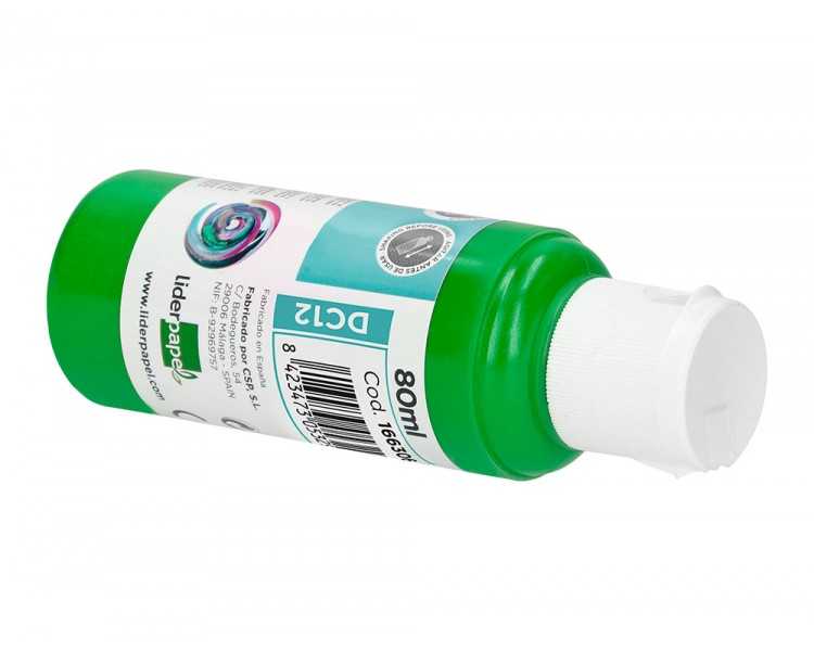 Pintura acrilica liderpapel bote de 80 ml verde