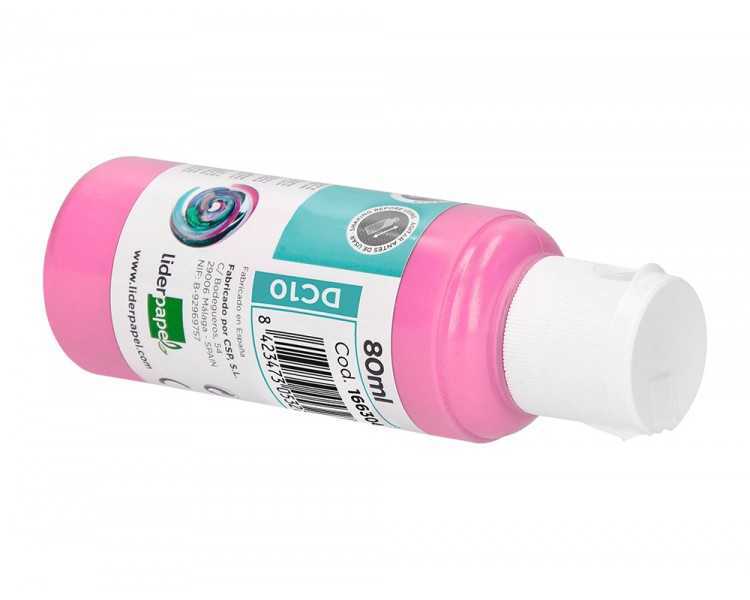 Pintura acrilica liderpapel bote de 80 ml rosa