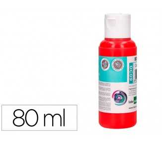 Pintura acrilica liderpapel bote de 80 ml rojo