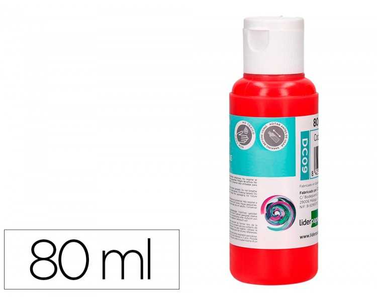Pintura acrilica liderpapel bote de 80 ml rojo