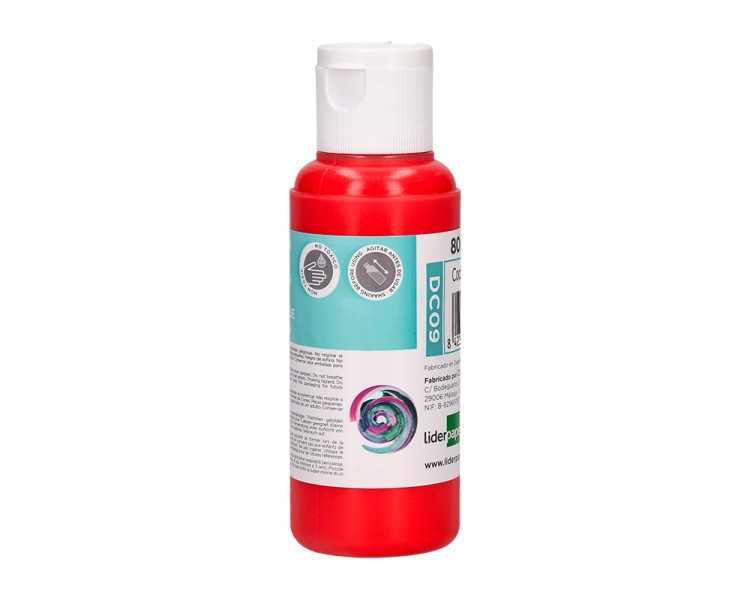 Pintura acrilica liderpapel bote de 80 ml rojo