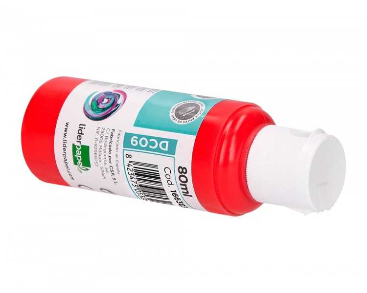 Pintura acrilica liderpapel bote de 80 ml rojo