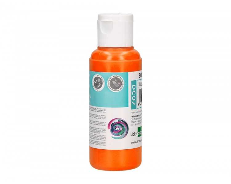 Pintura acrilica liderpapel bote de 80 ml naranja