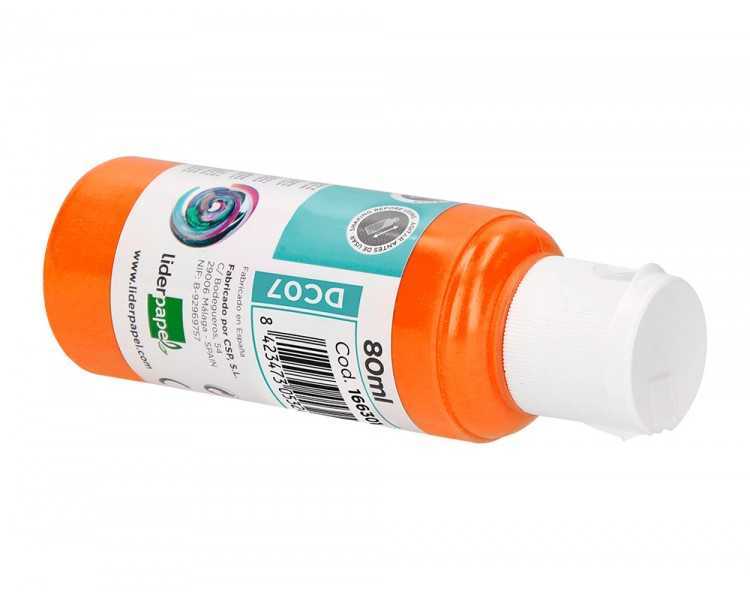 Pintura acrilica liderpapel bote de 80 ml naranja
