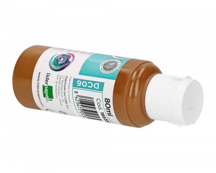 Pintura acrilica liderpapel bote de 80 ml marron