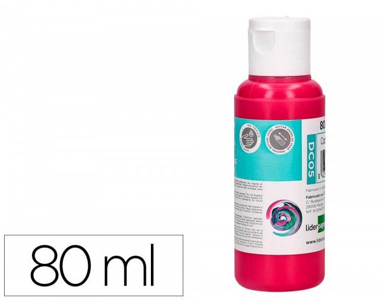 Pintura acrilica liderpapel bote de 80 ml magenta