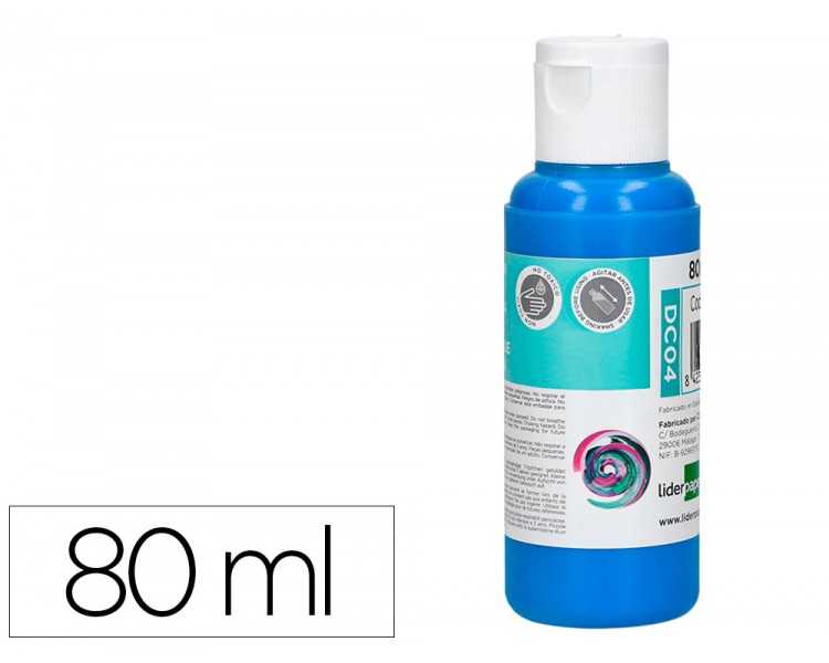Pintura acrilica liderpapel bote de 80 ml cian