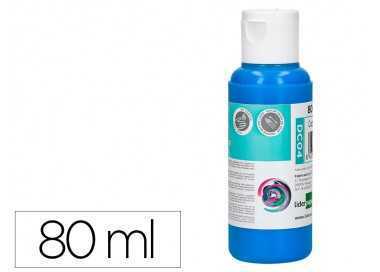 Pintura acrilica liderpapel bote de 80 ml cian