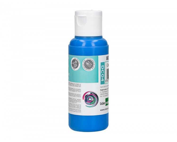 Pintura acrilica liderpapel bote de 80 ml cian