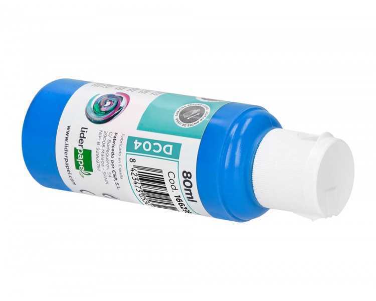 Pintura acrilica liderpapel bote de 80 ml cian