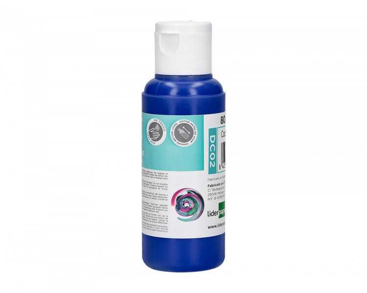 Pintura acrilica liderpapel bote de 80 ml azul ultramar