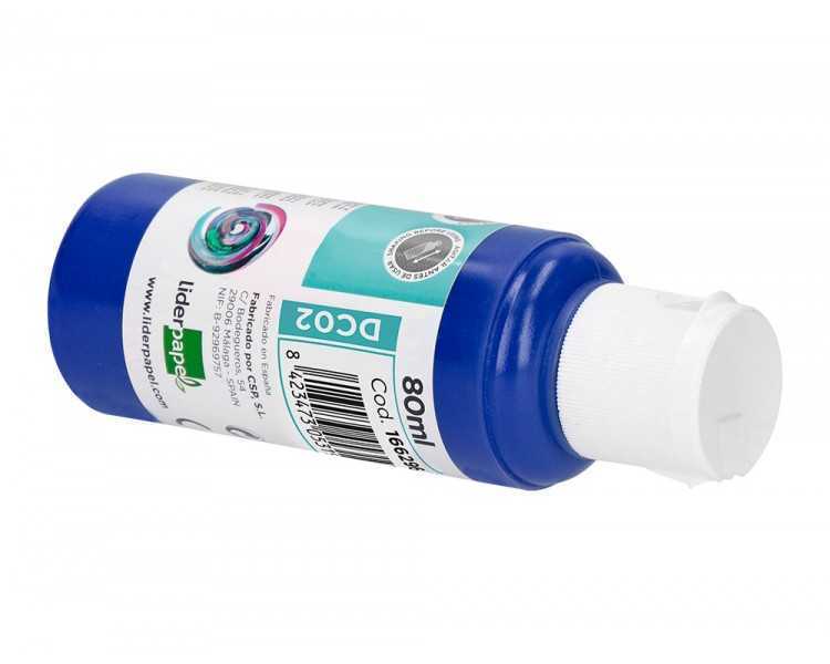 Pintura acrilica liderpapel bote de 80 ml azul ultramar