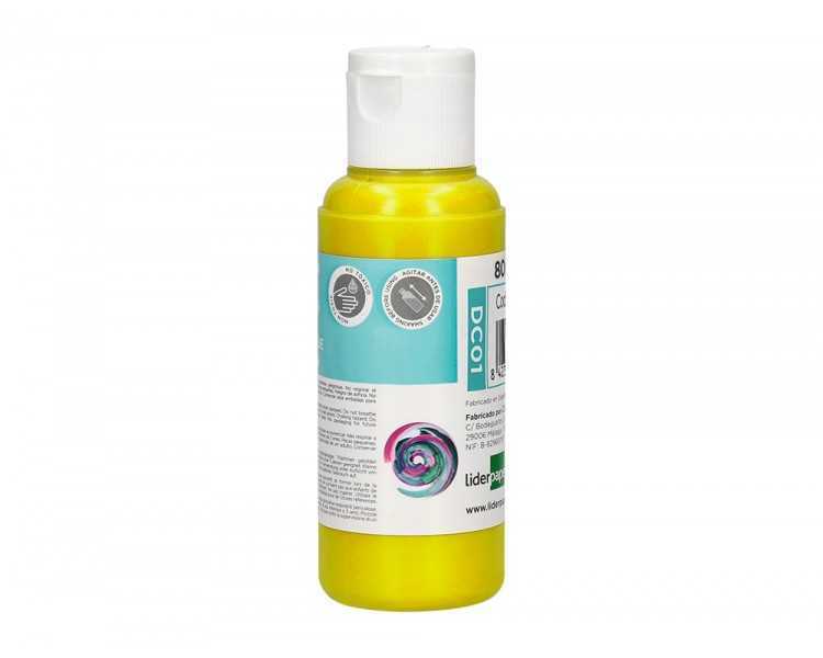Pintura acrilica liderpapel bote de 80 ml amarillo