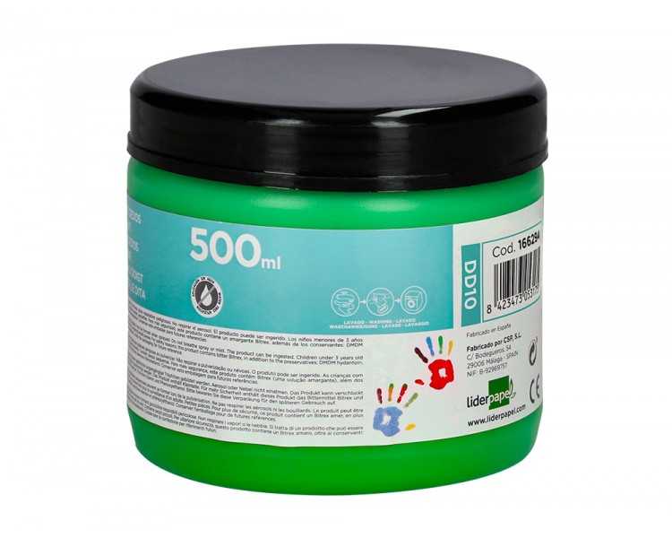 Pintura dedos liderpapel tarrina de 500 ml verde