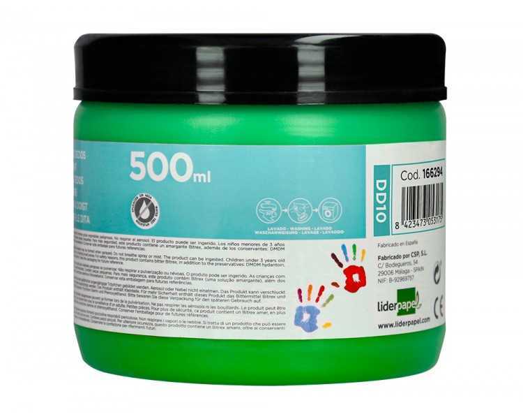 Pintura dedos liderpapel tarrina de 500 ml verde
