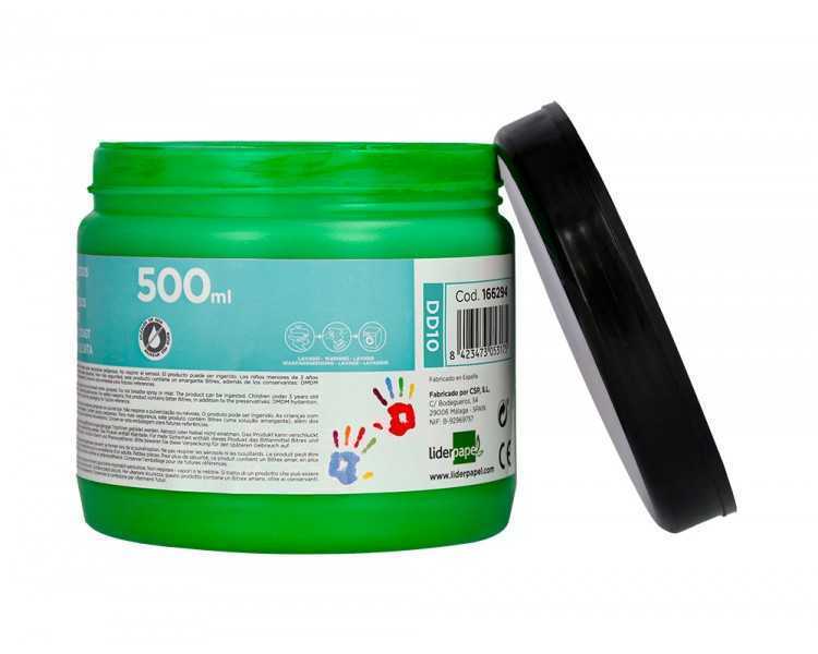 Pintura dedos liderpapel tarrina de 500 ml verde
