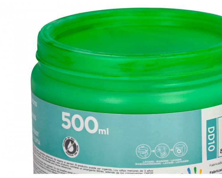 Pintura dedos liderpapel tarrina de 500 ml verde