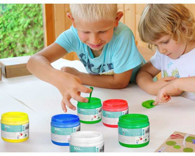Pintura dedos liderpapel tarrina de 500 ml verde