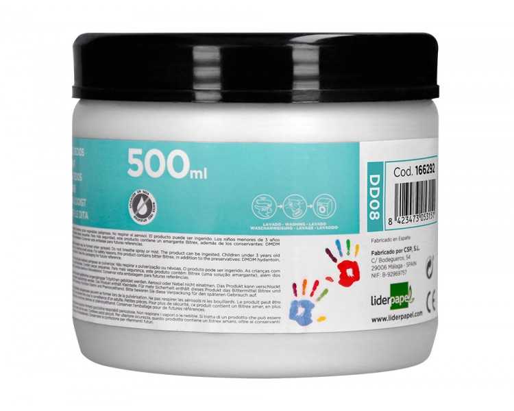 Pintura dedos liderpapel tarrina de 500 ml blanco