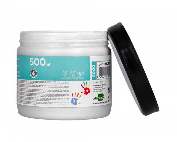 Pintura dedos liderpapel tarrina de 500 ml blanco