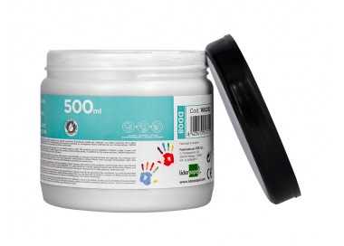 Pintura dedos liderpapel tarrina de 500 ml blanco