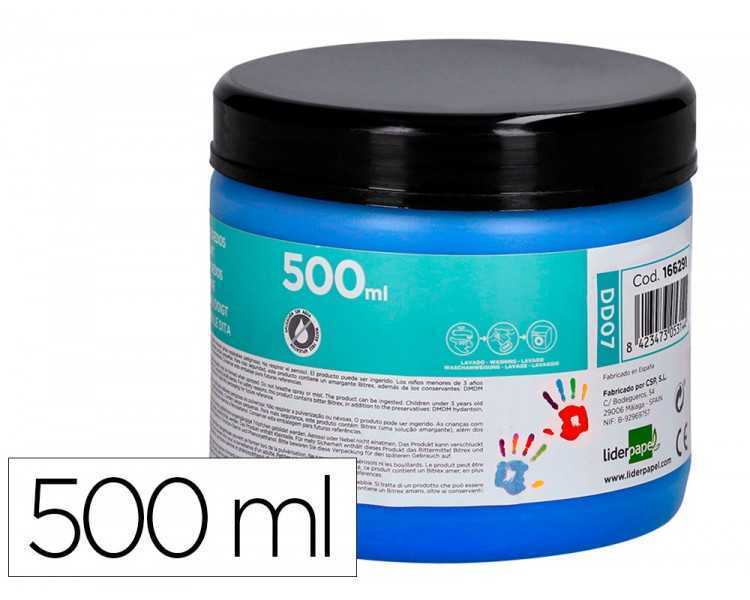 Pintura dedos liderpapel tarrina de 500 ml azul