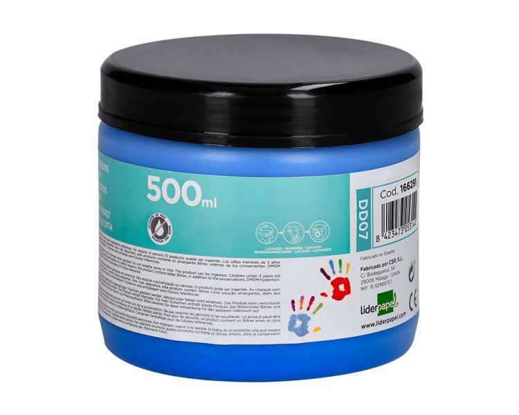 Pintura dedos liderpapel tarrina de 500 ml azul