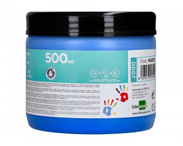 Pintura dedos liderpapel tarrina de 500 ml azul