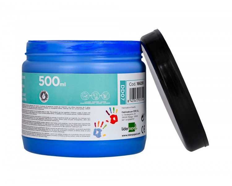 Pintura dedos liderpapel tarrina de 500 ml azul