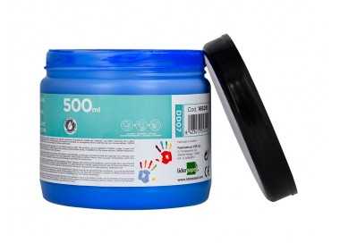 Pintura dedos liderpapel tarrina de 500 ml azul