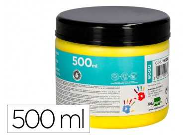 Pintura dedos liderpapel tarrina de 500 ml amarillo