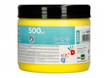 Pintura dedos liderpapel tarrina de 500 ml amarillo