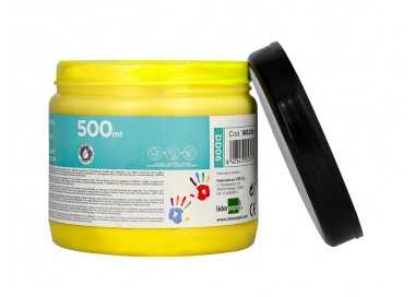 Pintura dedos liderpapel tarrina de 500 ml amarillo