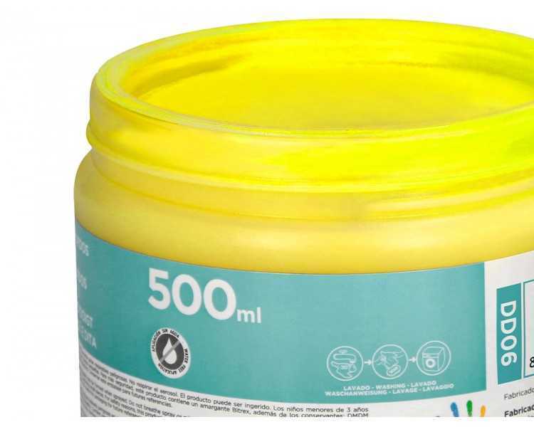 Pintura dedos liderpapel tarrina de 500 ml amarillo