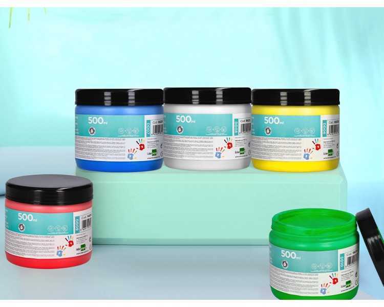 Pintura dedos liderpapel tarrina de 500 ml amarillo