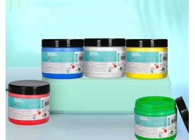 Pintura dedos liderpapel tarrina de 500 ml amarillo