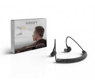 Auriculares groovy sport bluetooth neckband con microfono color gris oscuro
