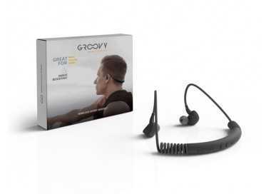 Auriculares groovy sport bluetooth neckband con microfono color gris oscuro