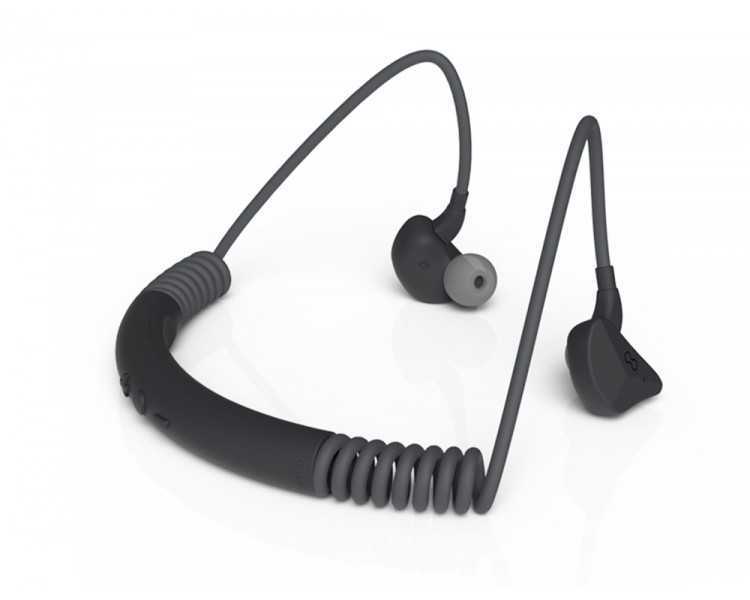Auriculares groovy sport bluetooth neckband con microfono color gris oscuro