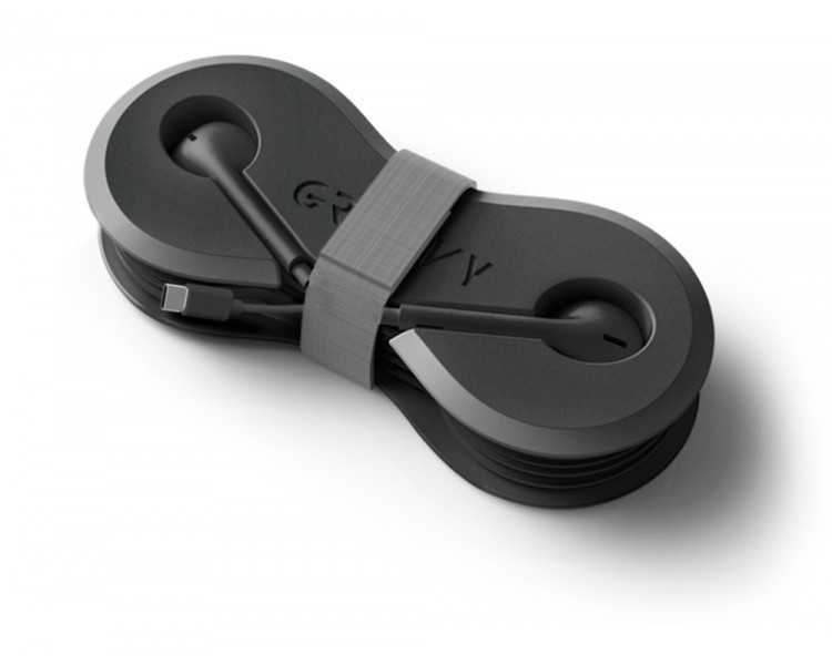 Auriculares groovy con microfono y estuche conector tipo-c color negro