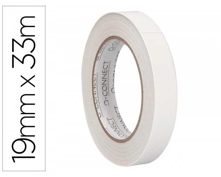 Cinta adhesiva q-connect doble cara 33 mt x 19 mm