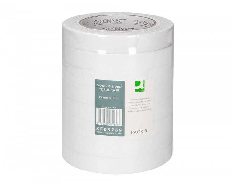 Cinta adhesiva q-connect doble cara 33 mt x 19 mm