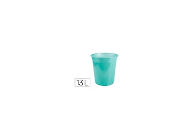 Papelera plastico liderpapel menta translucido 13 litros 275x285 mm Papelera plastico liderpapel menta translucido 13 litros 275x285 mm