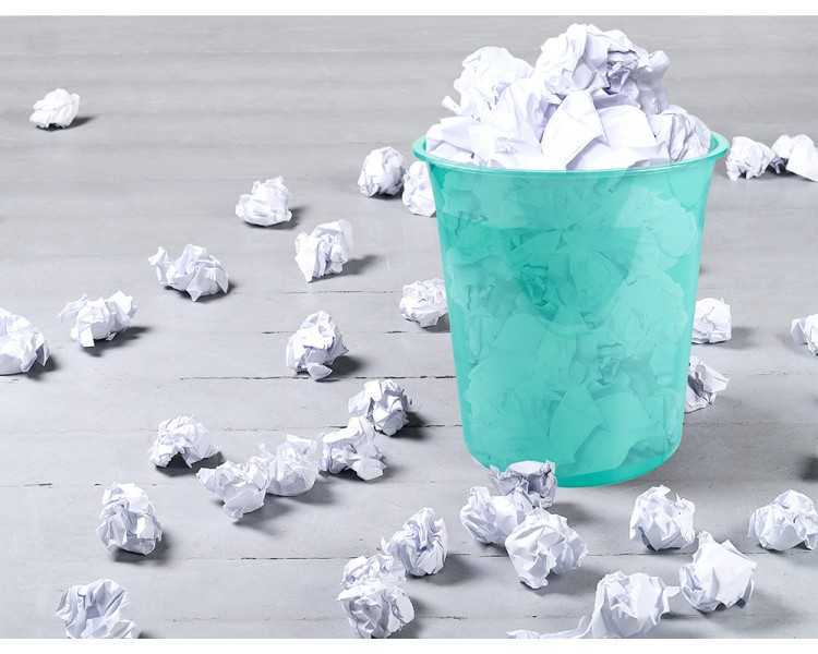 Papelera plastico liderpapel menta translucido 13 litros 275x285 mm