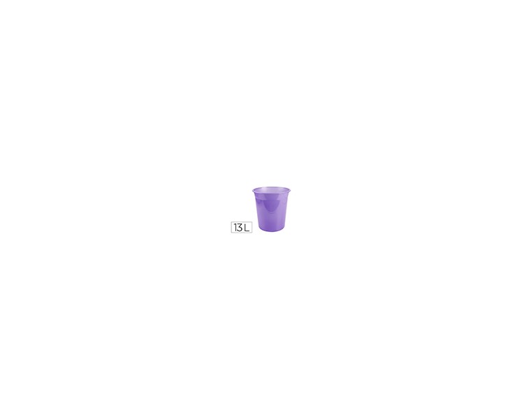 Papelera plastico liderpapel lavanda translucido 13 litros 275x285 mm