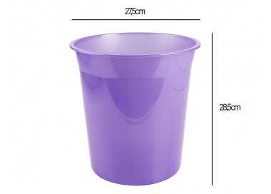 Papelera plastico liderpapel lavanda translucido 13 litros 275x285 mm
